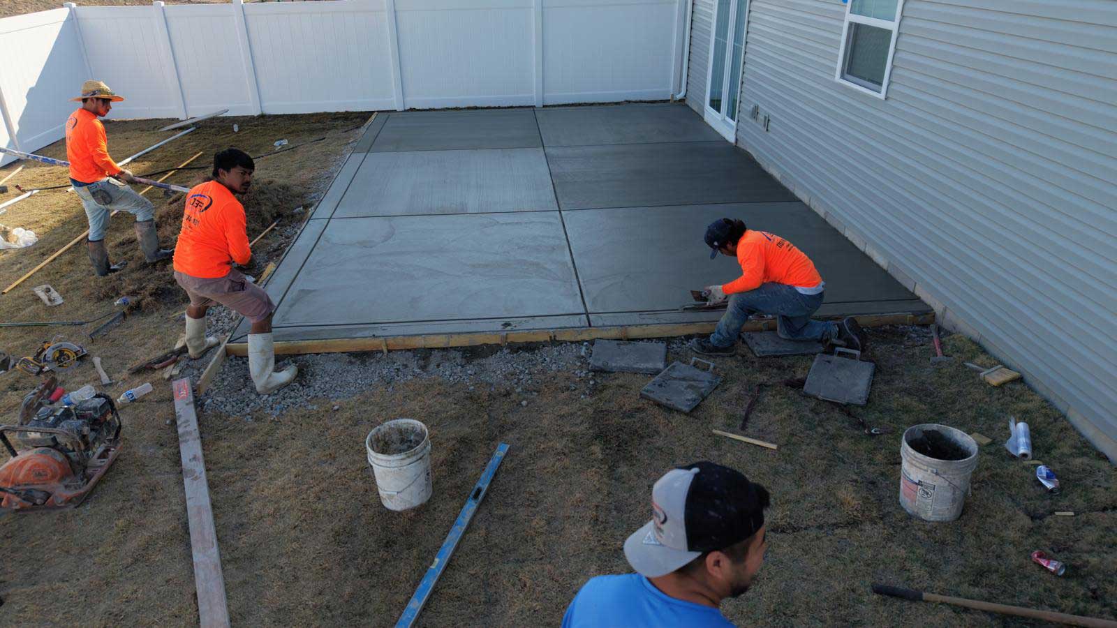 Concrete pouring background